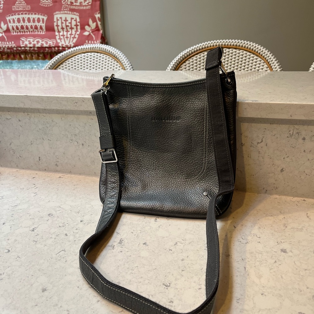 Longchamp metallic gray Crossbody